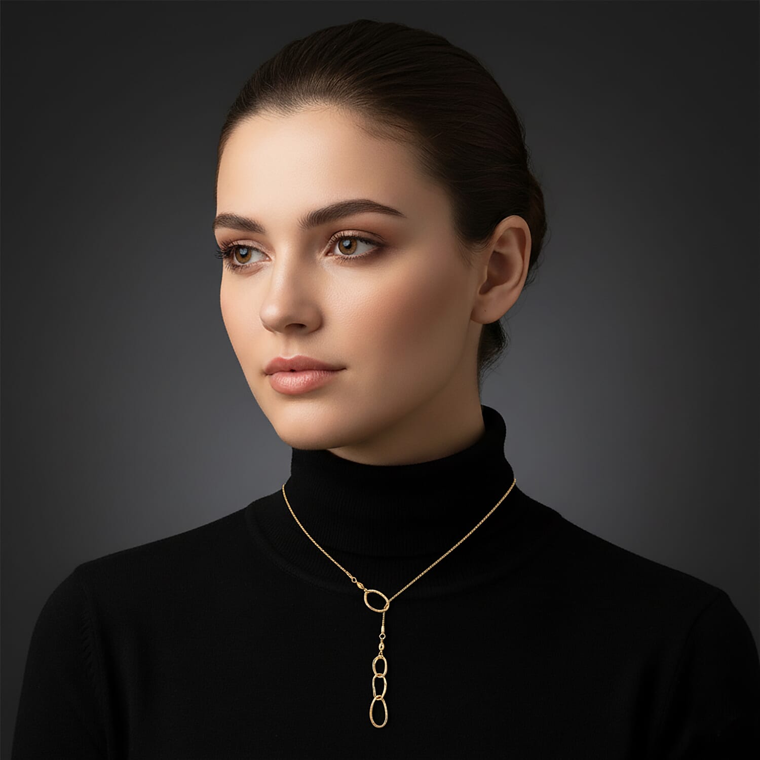 Designer Inspired Minimalist 3 Ring Drip Necklace (Size 28 NE-Adjustable) 8274451 9
