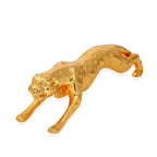 Ornamental Leopard Resin Sculpture (Size 40x8x8cm) - Gold