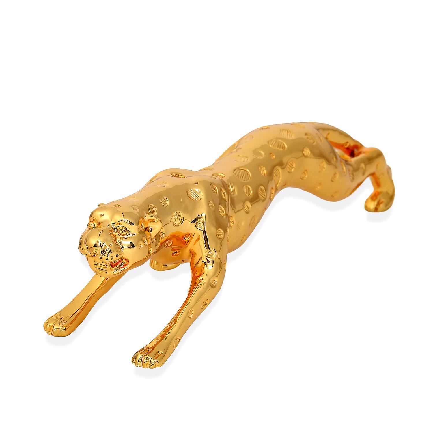 Ornamental Leopard Resin Sculpture (Size 40x8x8cm) - Gold 8038323 0