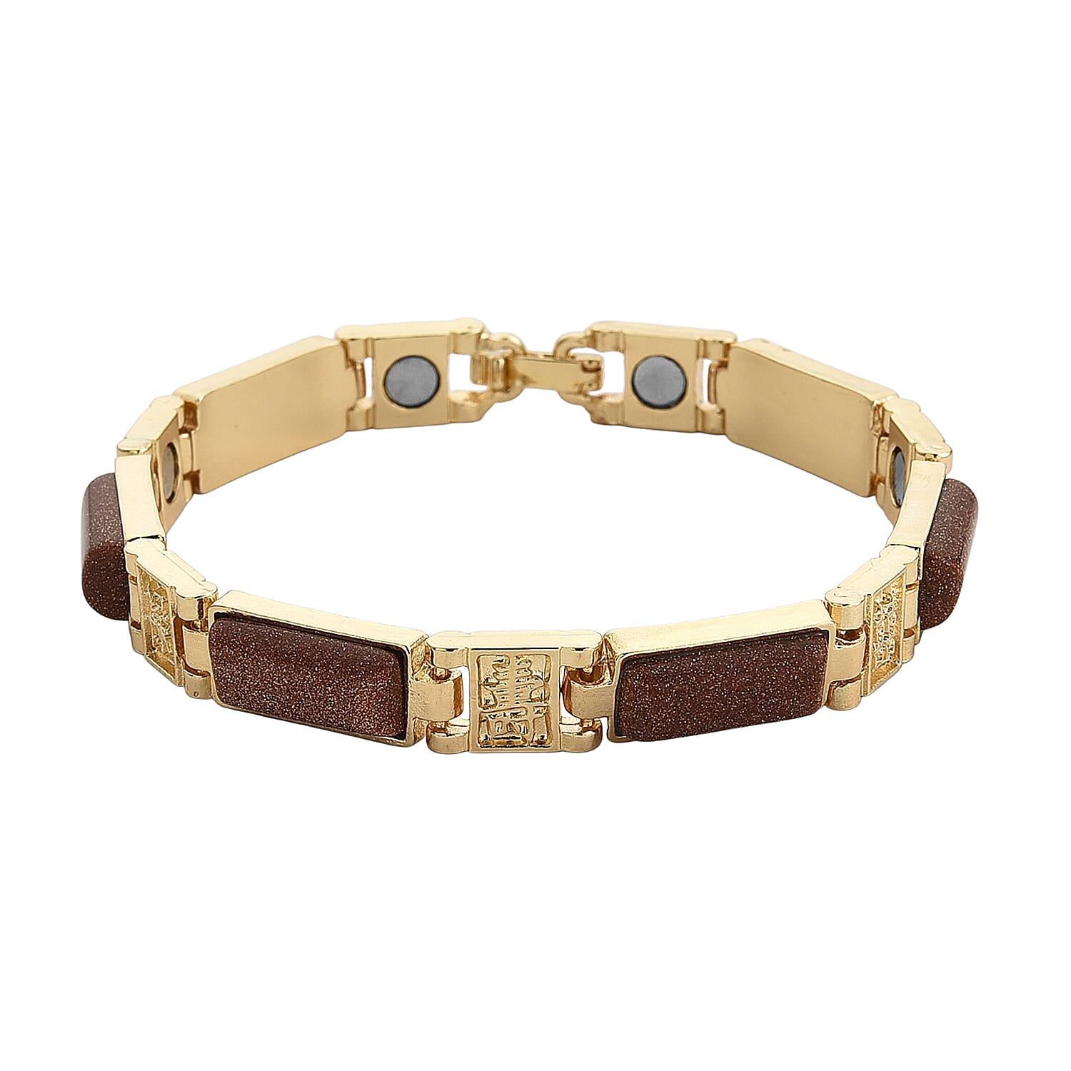 Designer Inspired- Gold Sandstone Magnetic Therapy Bracelet (Size - 7.25) 16.00 Ct V32533770 0