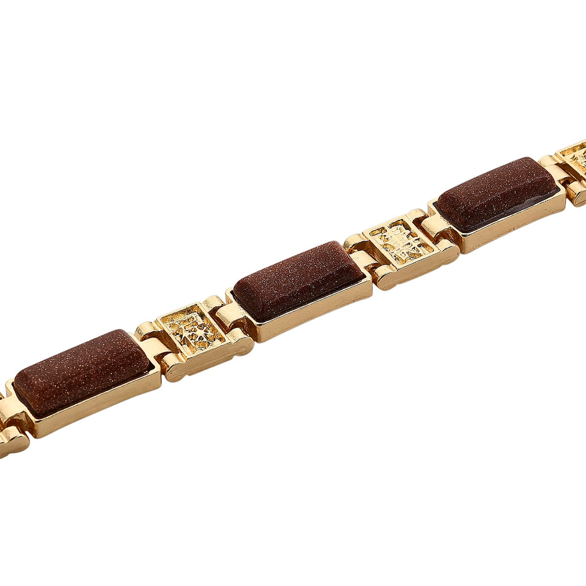 Designer Inspired- Gold Sandstone Magnetic Therapy Bracelet (Size - 7.25) 16.00 Ct V32533770 5