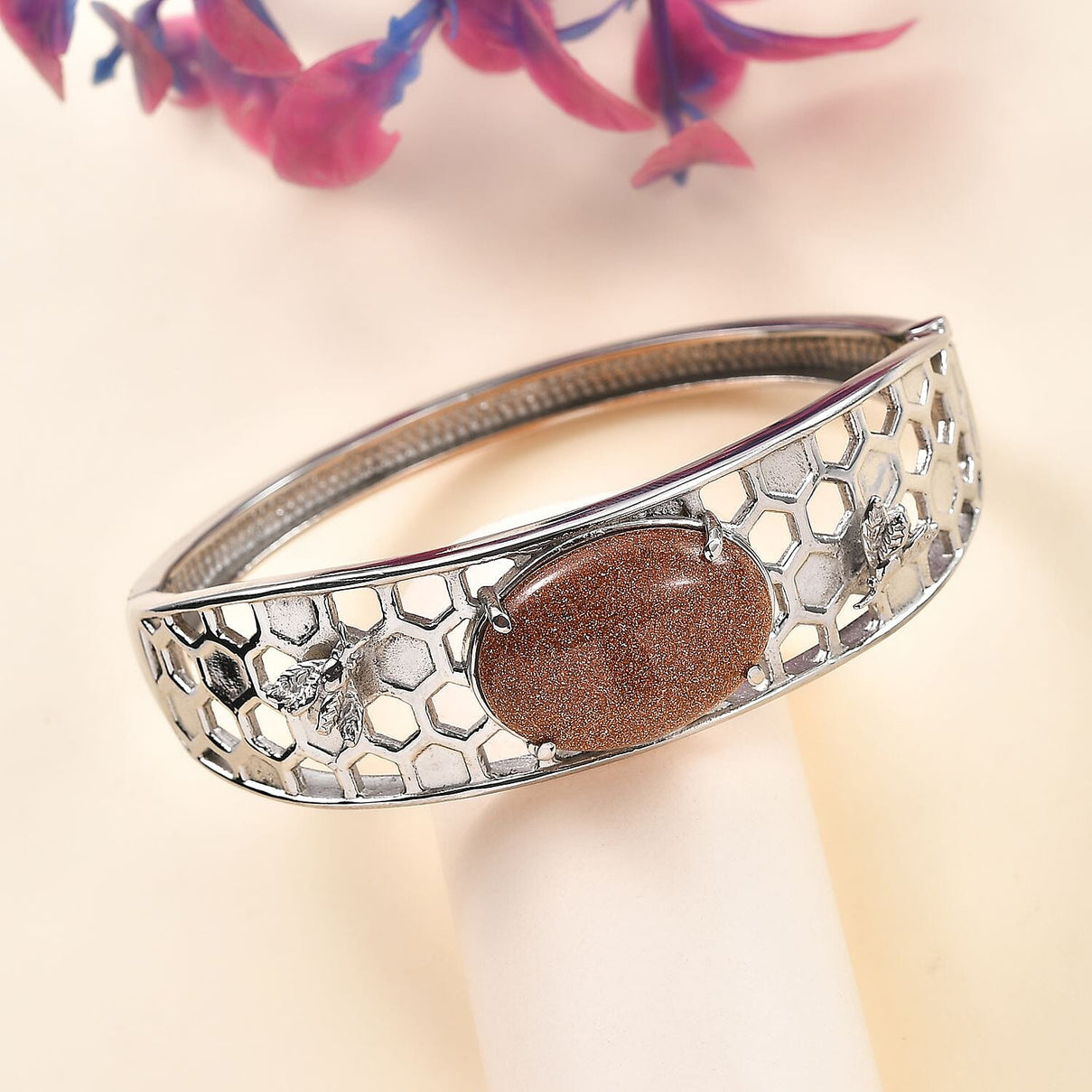 Gold Sandstone Full Bangle (Size 7.50)  21.27 Ct 7936448 1