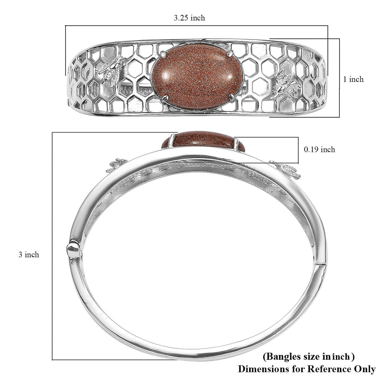Gold Sandstone Full Bangle (Size 7.50)  21.27 Ct 7936448 5