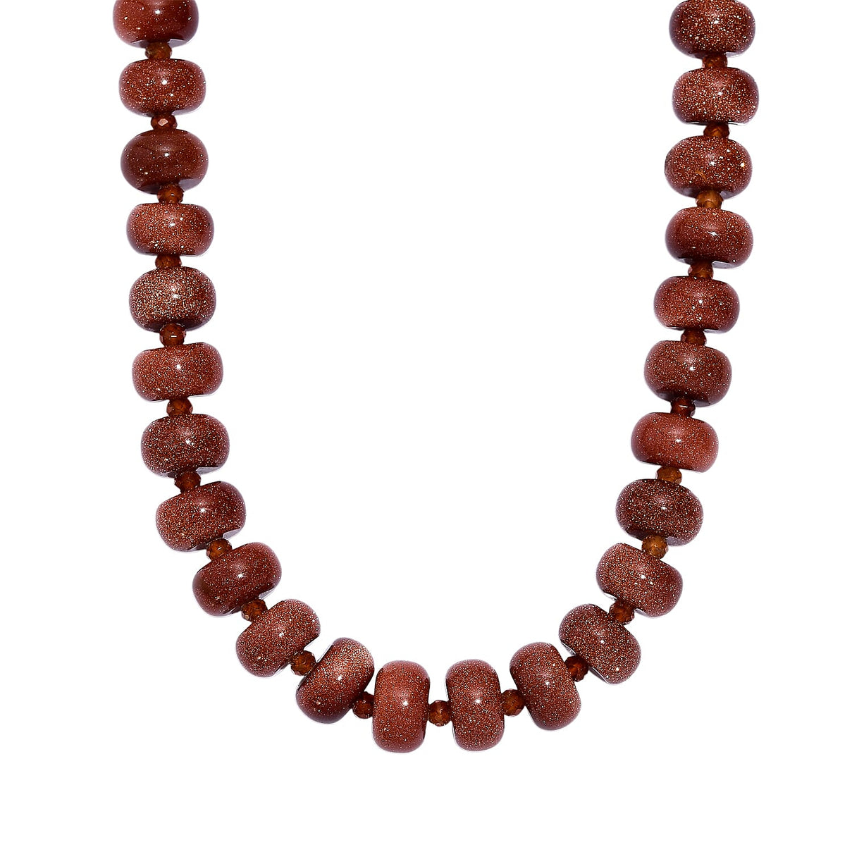 Gold Sandstone &amp; Hessonite Garnet Necklace (Size 20-1 Ext.) with Senorita Clasp 300.00 Ct. 8181886 0