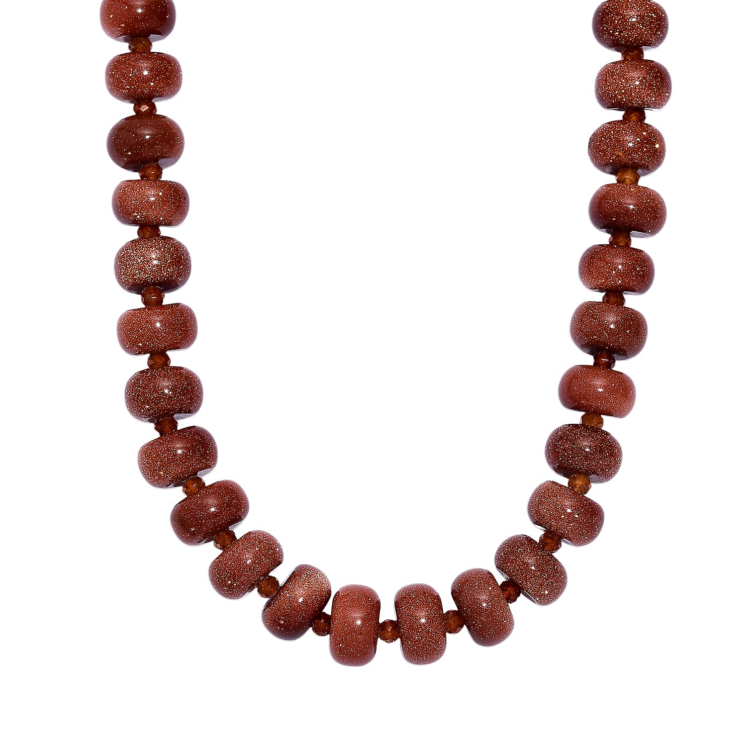 Gold Sandstone &amp; Hessonite Garnet Necklace (Size 20-1 Ext.) with Senorita Clasp 300.00 Ct. 8181886 0