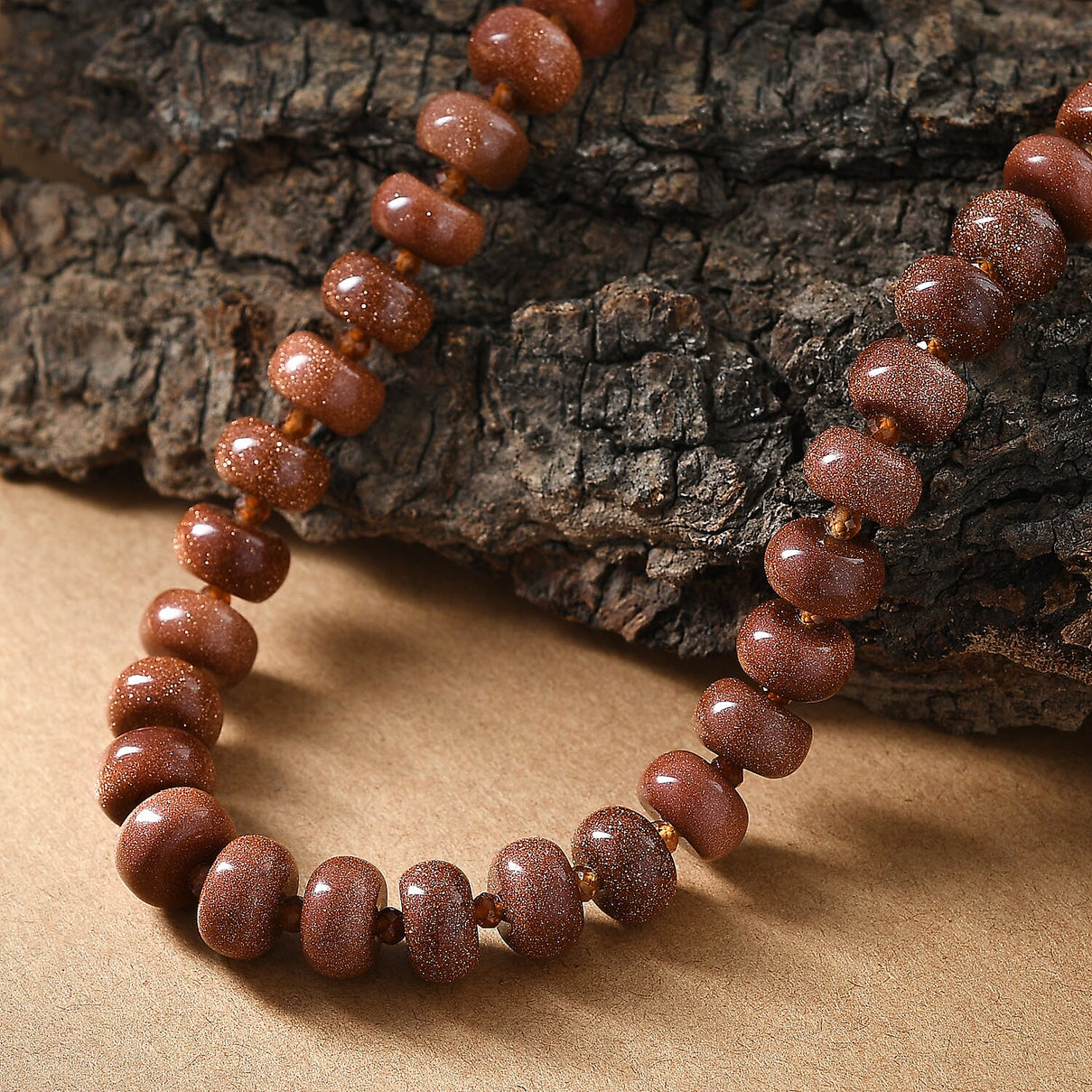 Gold Sandstone &amp; Hessonite Garnet Necklace (Size 20-1 Ext.) with Senorita Clasp 300.00 Ct. 8181886 2