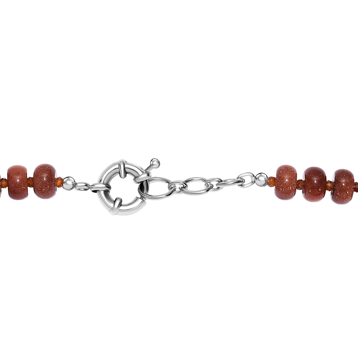 Gold Sandstone &amp; Hessonite Garnet Necklace (Size 20-1 Ext.) with Senorita Clasp 300.00 Ct. 8181886 5