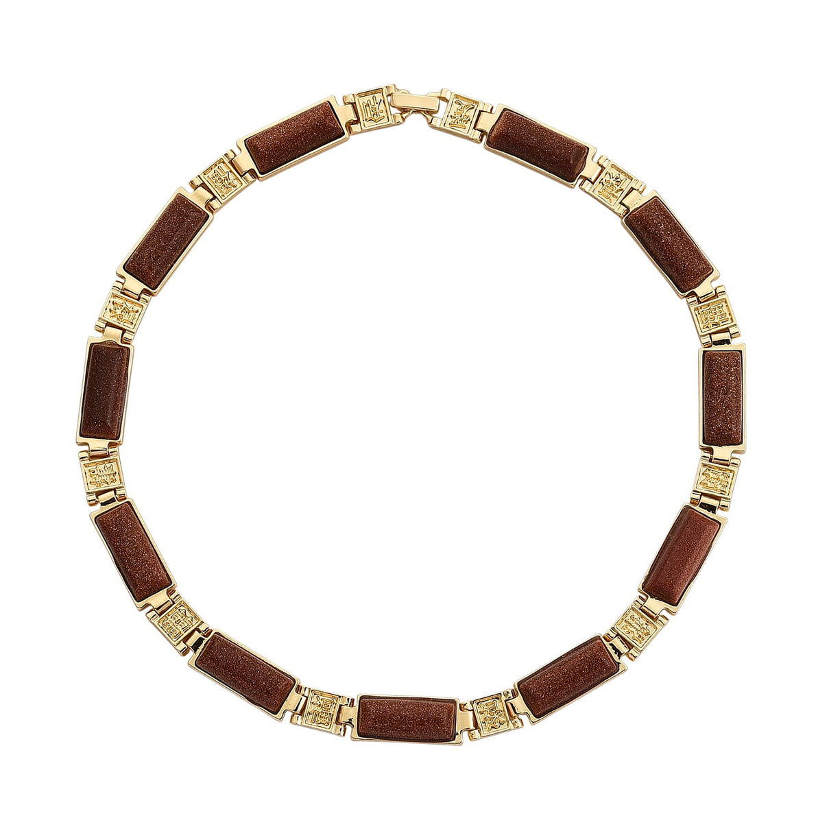 Gold Sandstone Magnetic Therapy Necklace (Size - 16) 50.00 Ct. V32512855 4
