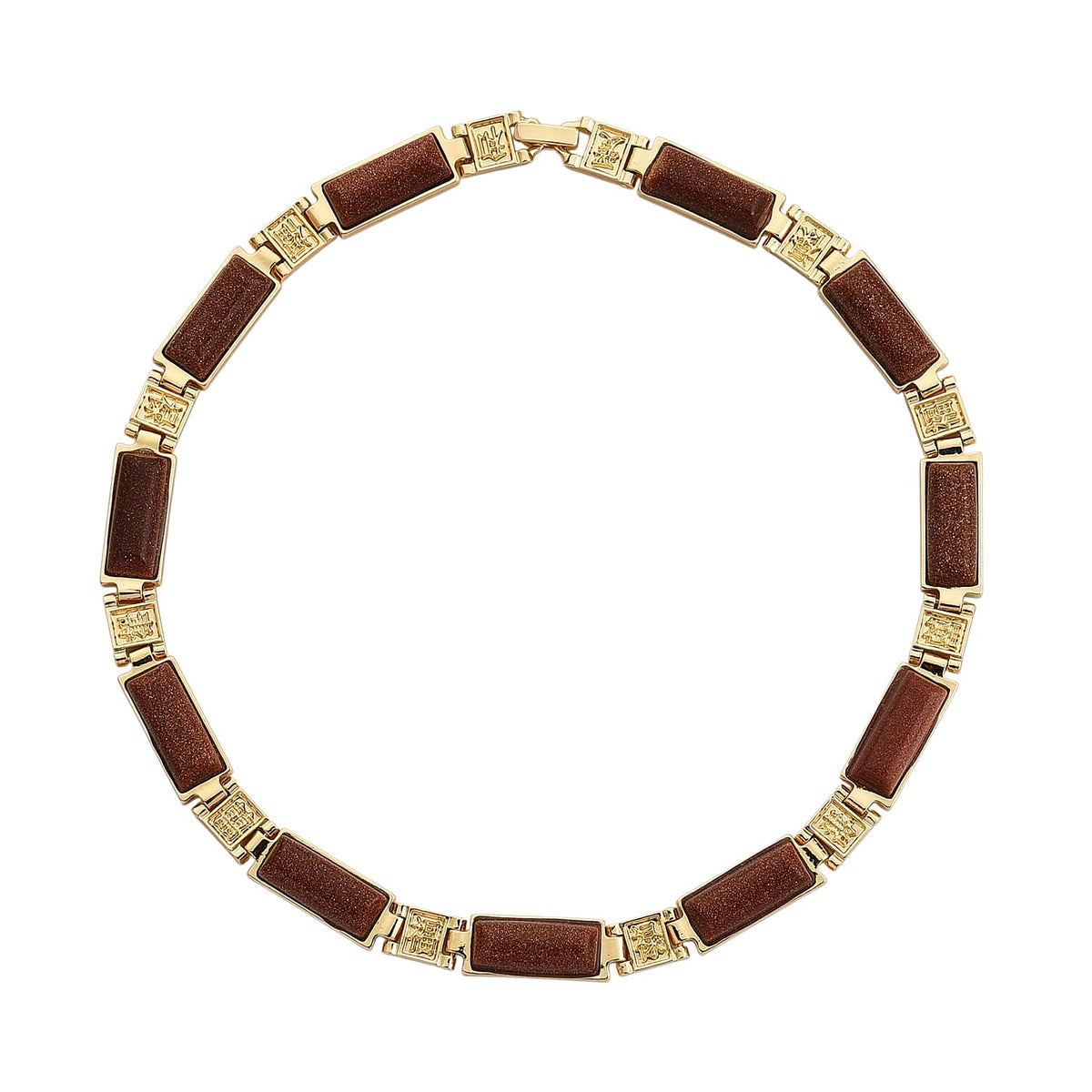 Gold Sandstone Magnetic Therapy Necklace (Size - 16) 50.00 Ct. V32512855 4
