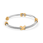 Dual Tone Criss Cross Bangle (Size - 7.5)