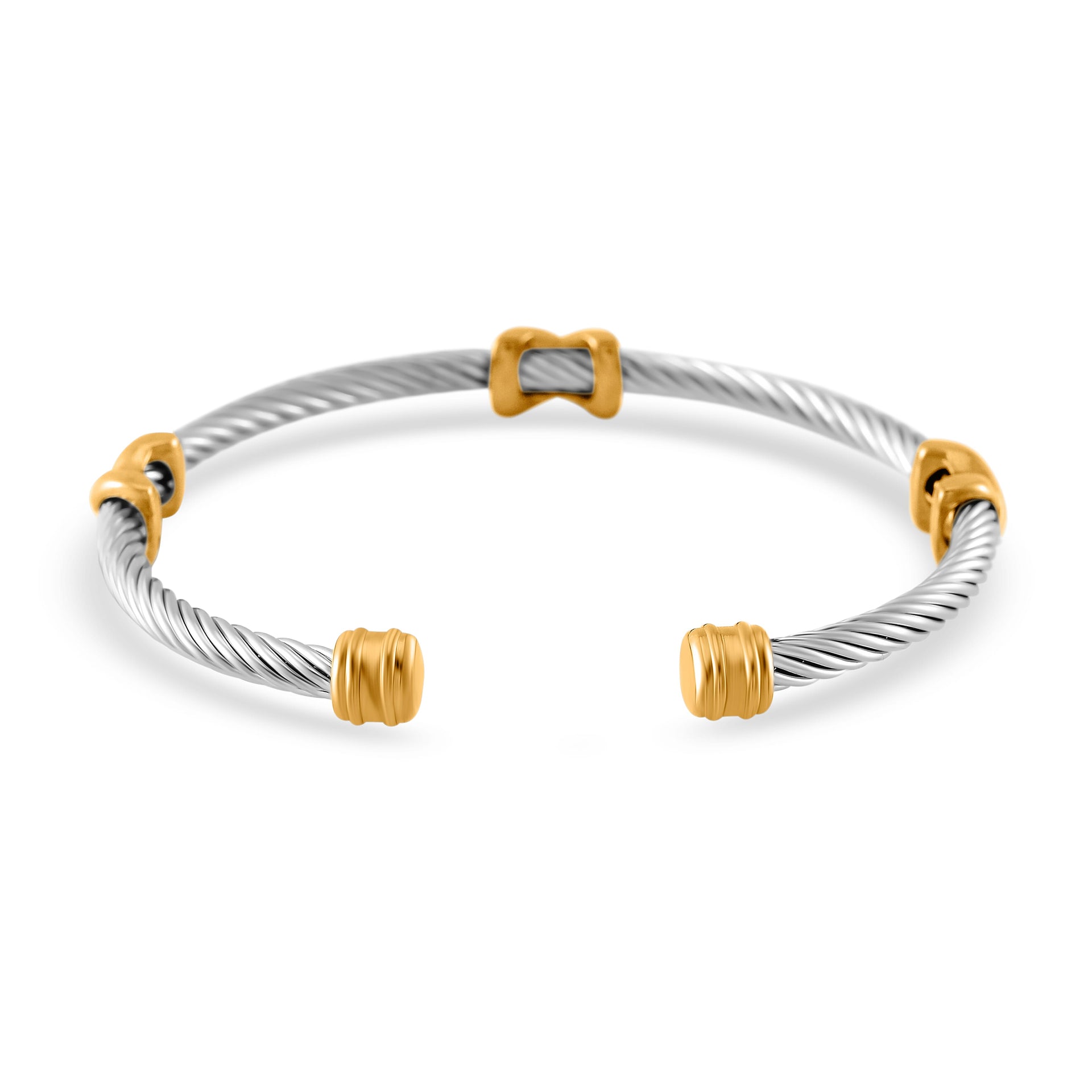 Dual Tone Criss Cross Bangle (Size - 7.5) 7843736 4