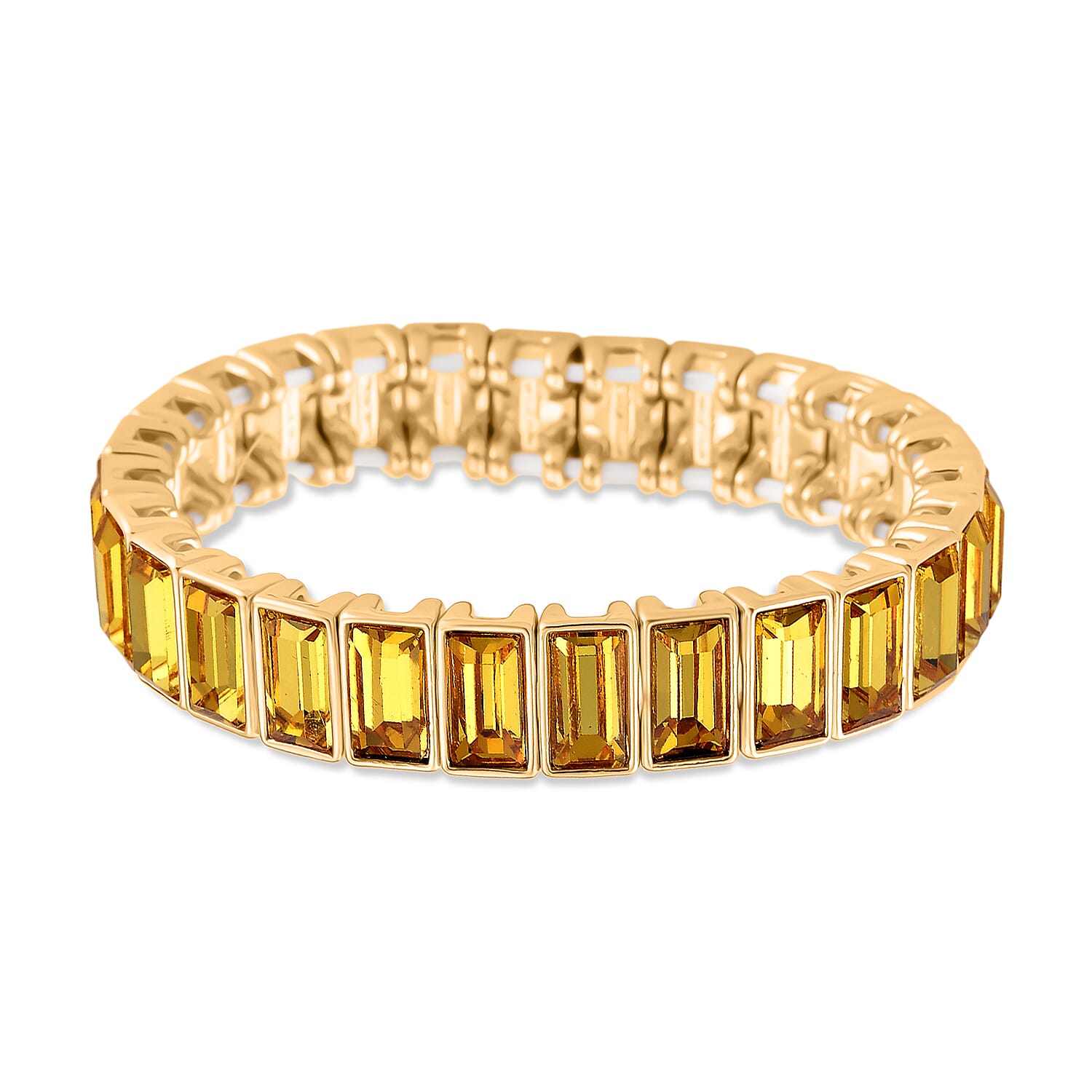 Golden Color Glass Adjustable Bracelet in Yellow Gold Tone 8262415 0