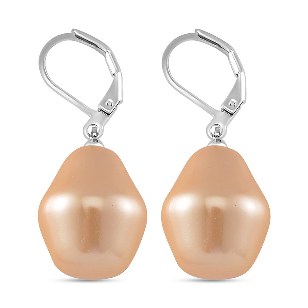 Golden Colour Shell Pearl Earrings