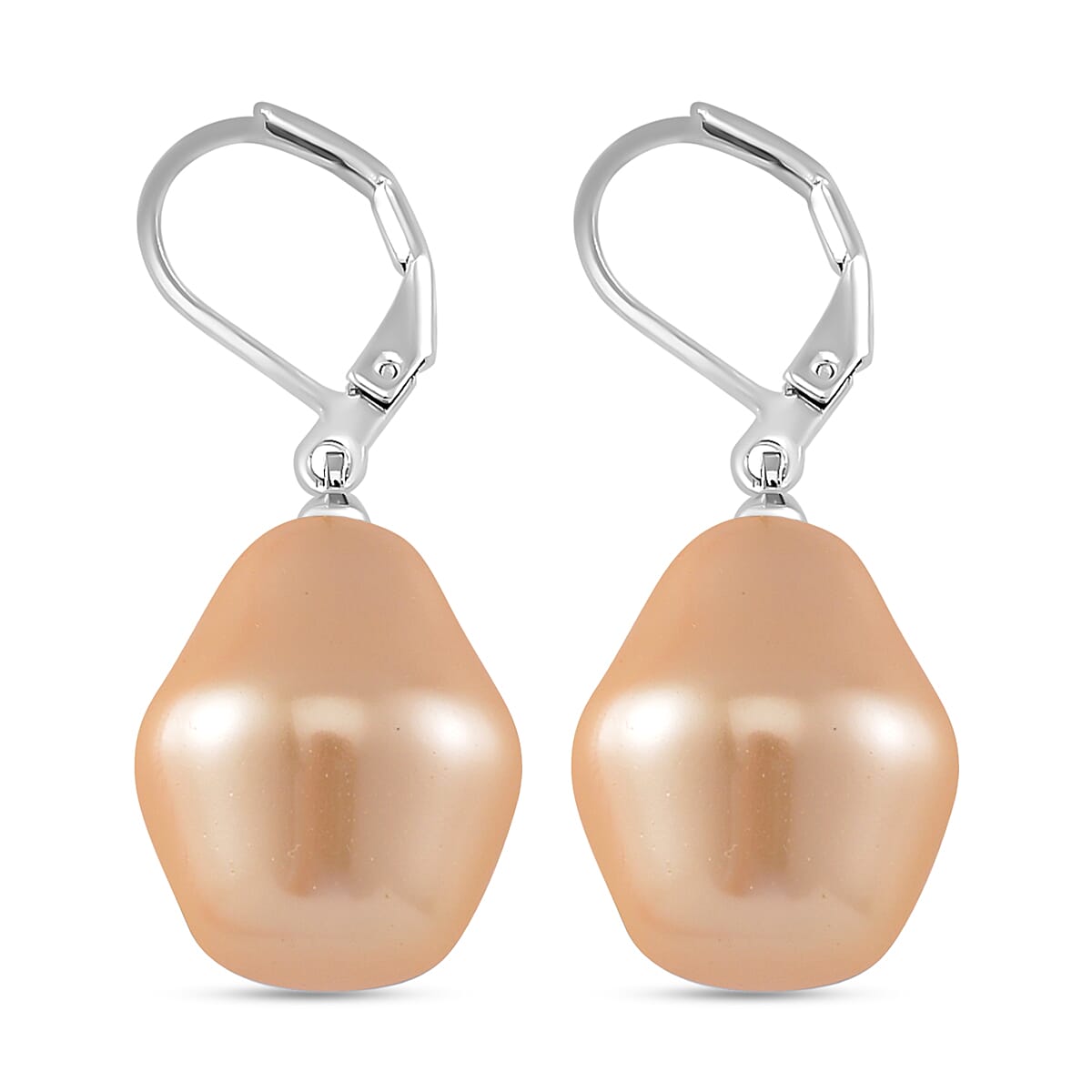 Golden Colour Shell Pearl Earrings V32490001 4