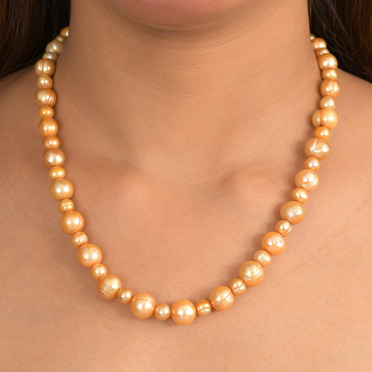 Golden Pearl Necklace (Size - 18) 225.00 Ct. V32699060 3