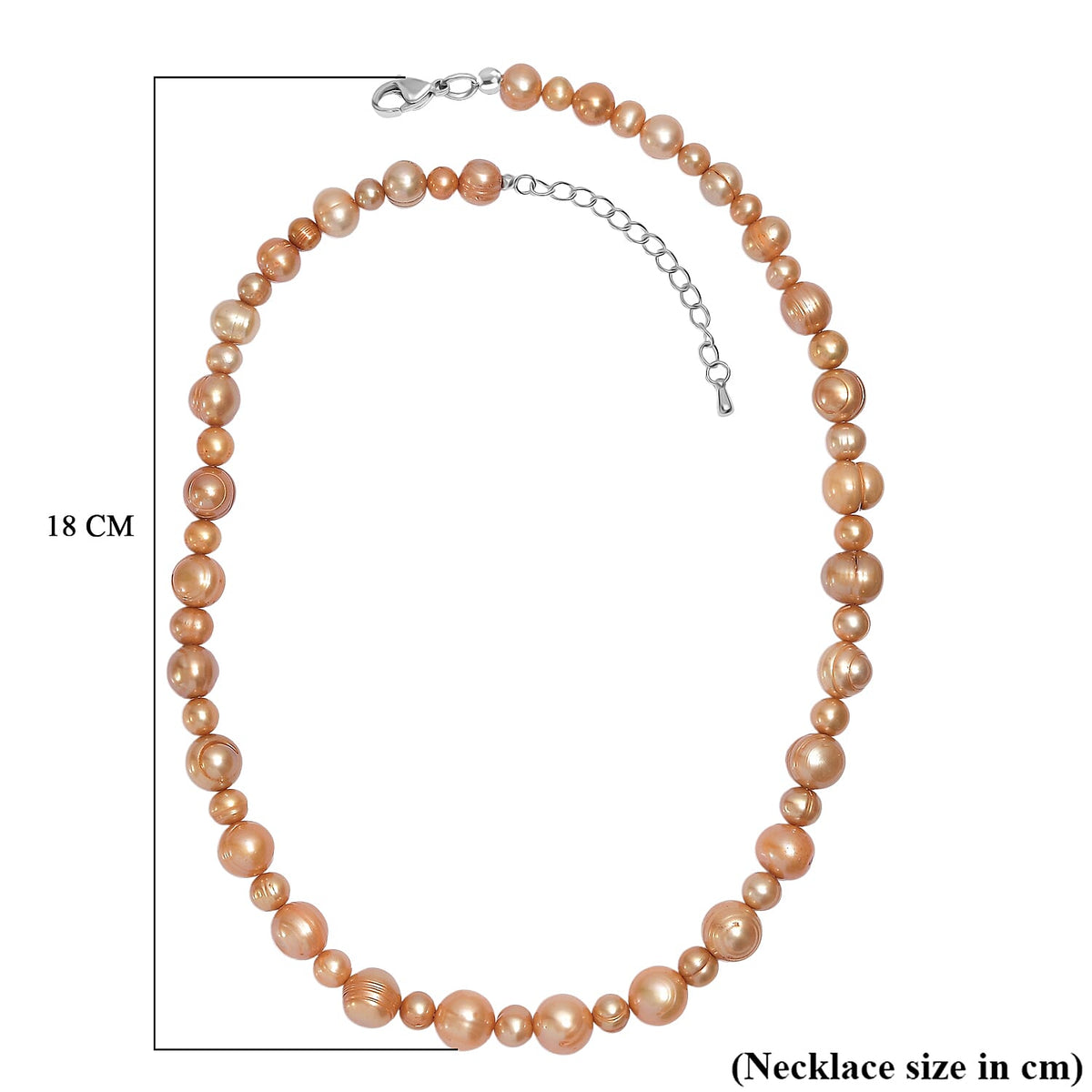 Golden Pearl Necklace (Size - 18) 225.00 Ct. V32699060 6