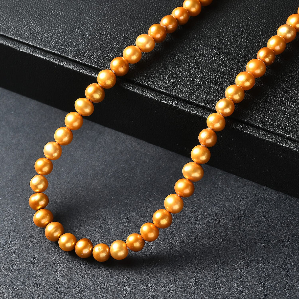 Golden Dyed Pearl Stone Necklace (Size 32) 210.00 Ct. 8267334 3