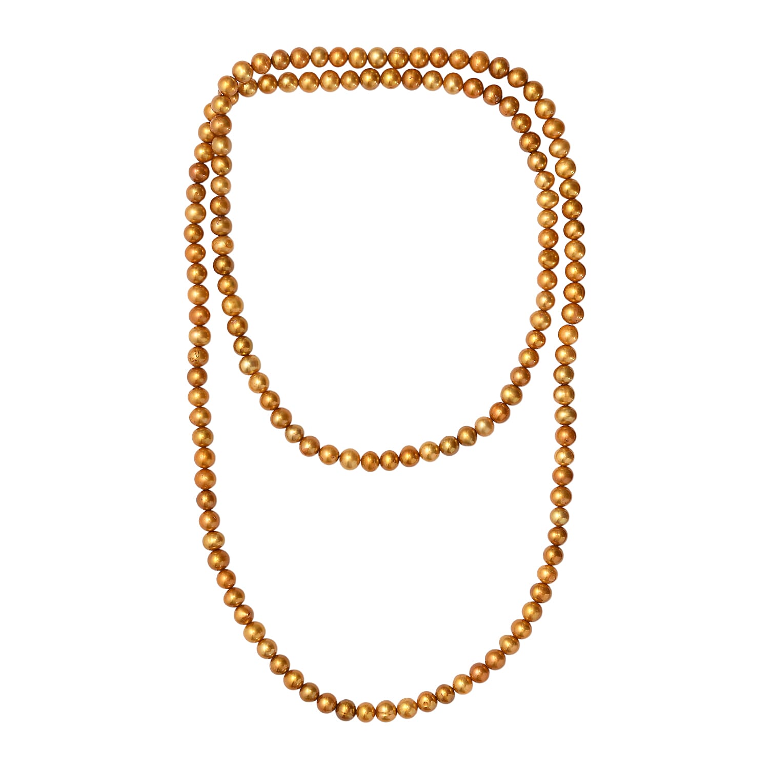 Golden Dyed Pearl Stone Necklace (Size 32) 210.00 Ct. 8267334 4