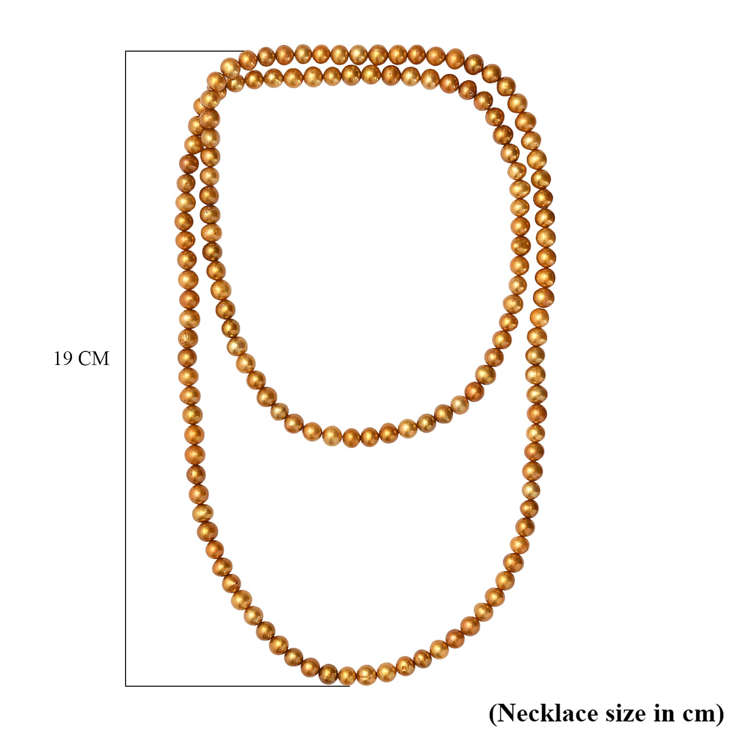 Golden Dyed Pearl Stone Necklace (Size 32) 210.00 Ct. 8267334 6