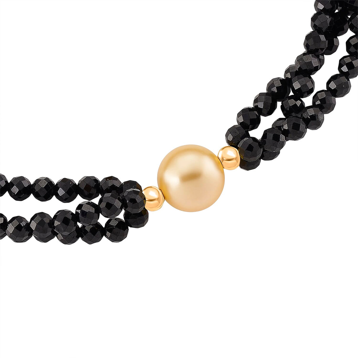 Golden Fresh Water Pearl &amp; Black Spinel Beads Bracelet (Size 8) with Magnetic Lock in Yellow Gold Plated 45.00 Ct. 8243814 4
