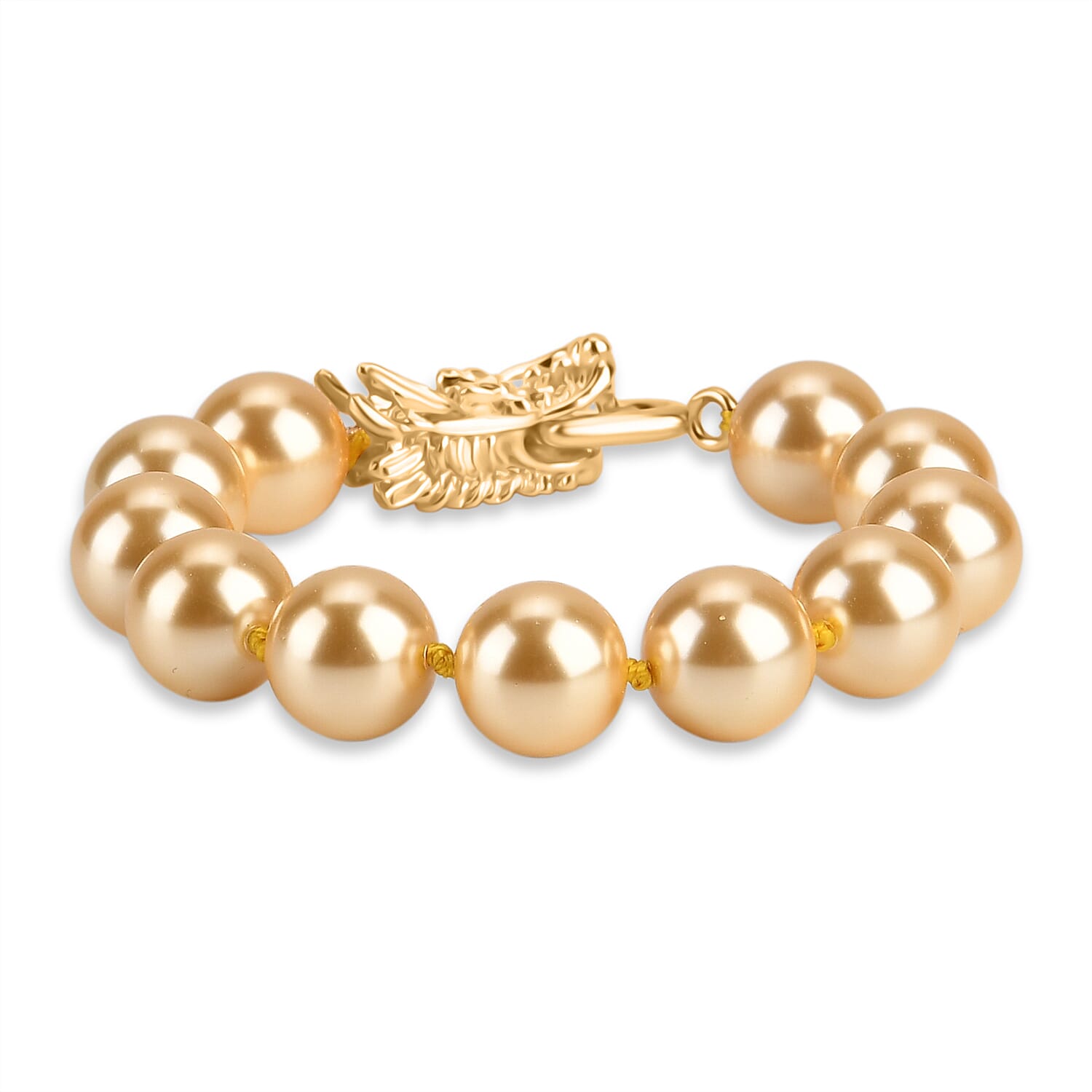 Golden Shell Pearl Beads Bracelet (Size - 7.5) 100.00 Ct. 8360043 0