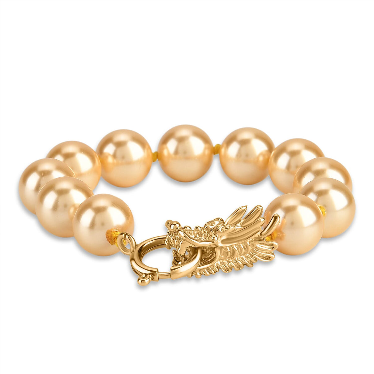 Golden Shell Pearl Beads Bracelet (Size - 7.5) 100.00 Ct. 8360043 4