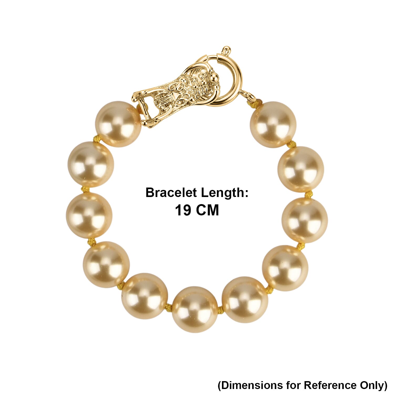 Golden Shell Pearl Beads Bracelet (Size - 7.5) 100.00 Ct. 8360043 5