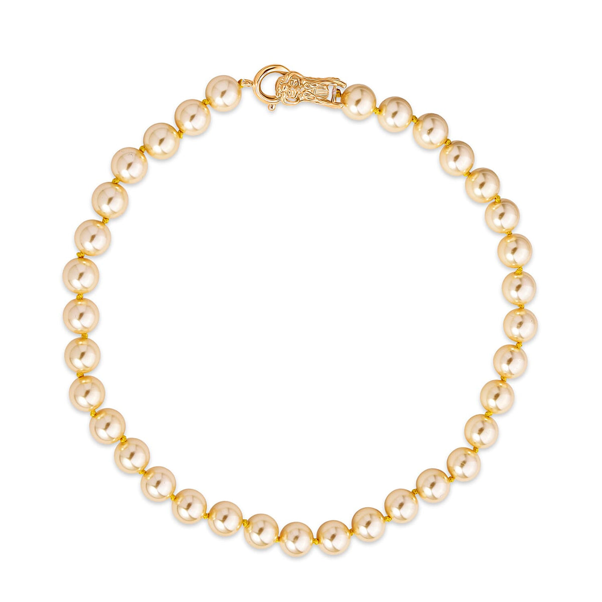 Golden Shell Pearl Beads Necklace (Size - 20) 350.00 Ct. V32514284 0