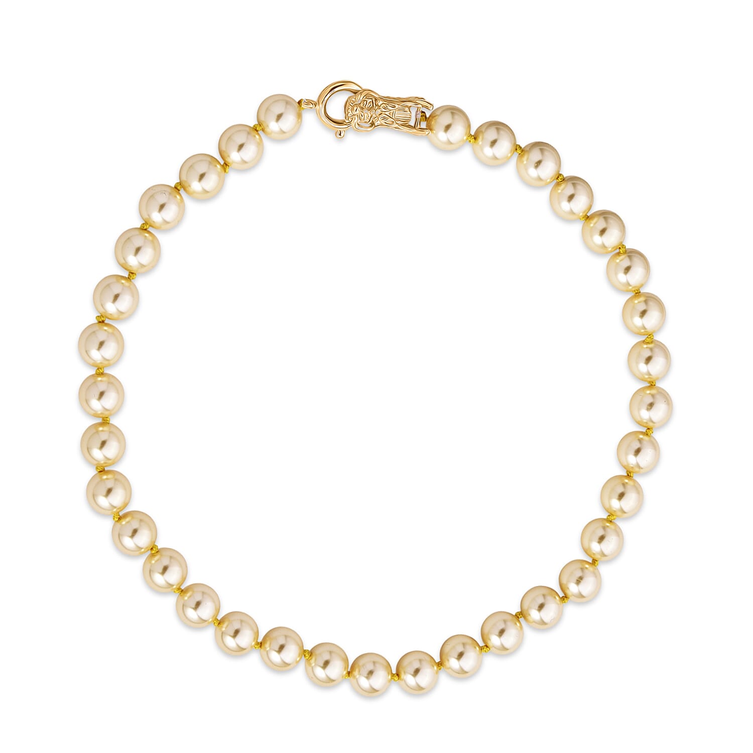 Golden Shell Pearl Beads Necklace (Size - 20) 350.00 Ct. V32514284 0