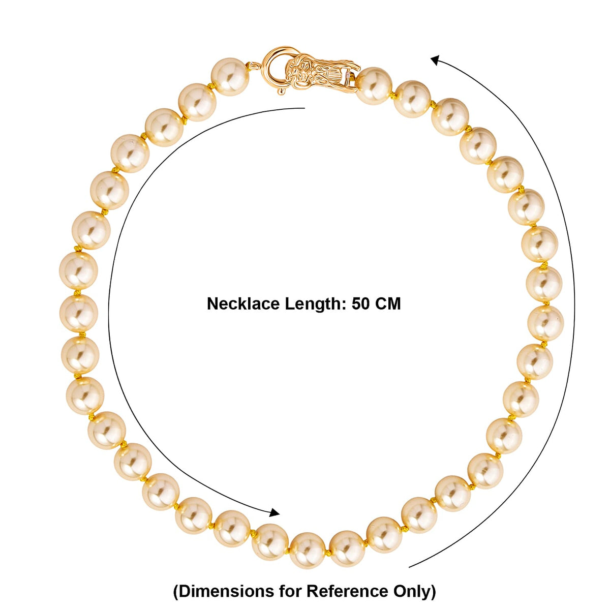Golden Shell Pearl Beads Necklace (Size - 20) 350.00 Ct. V32514284 6