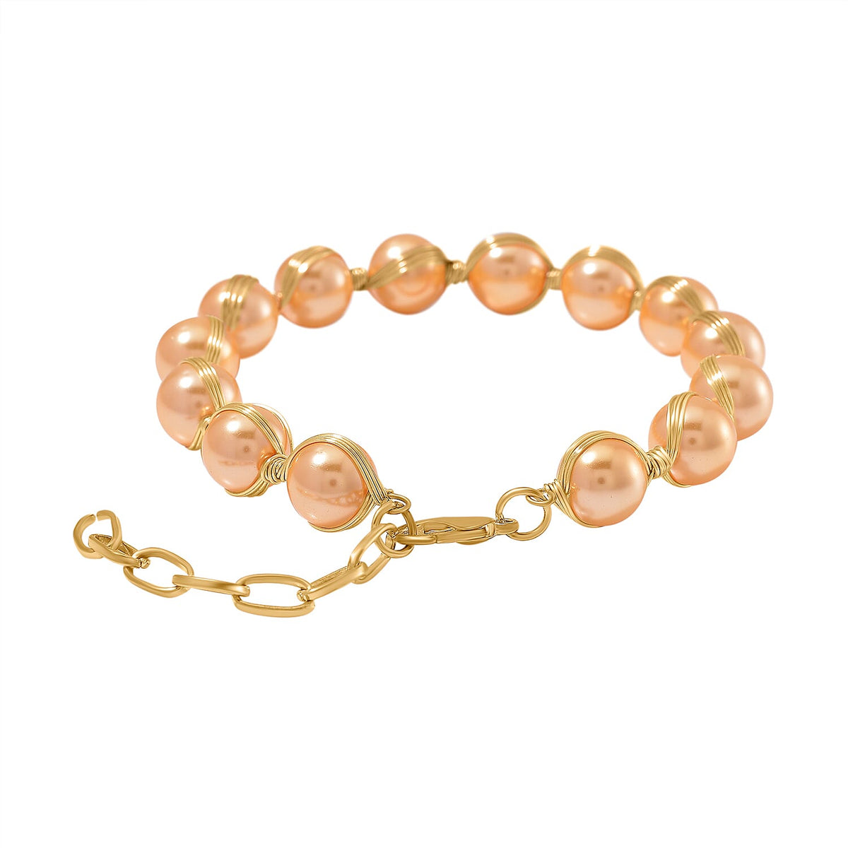 Golden Shell Pearl Bracelet (Size - 7-2 Ext) in Yellow Gold Tone 100.00 Ct. 7970082 3