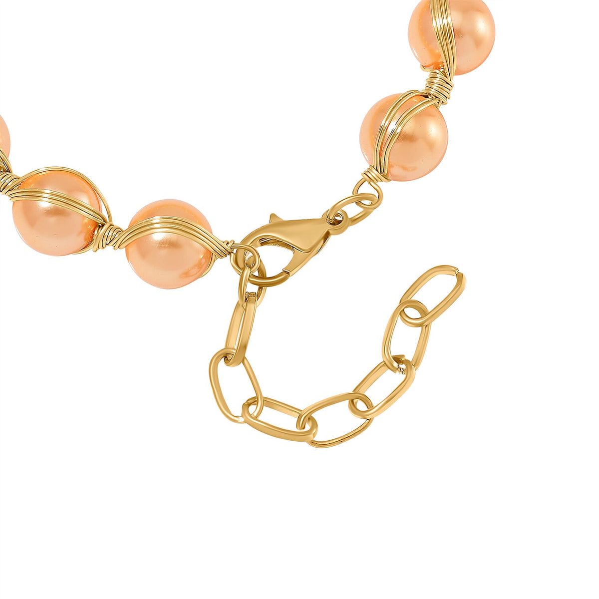 Golden Shell Pearl Bracelet (Size - 7-2 Ext) in Yellow Gold Tone 100.00 Ct. 7970082 4
