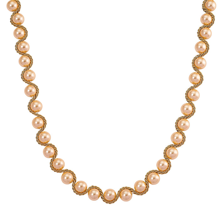 The Exotic Collection - Mother of Pearl Rope Necklace With Lobster Claw Clasp (Size - 19.5+2 EXT) - Golden V32639276 1
