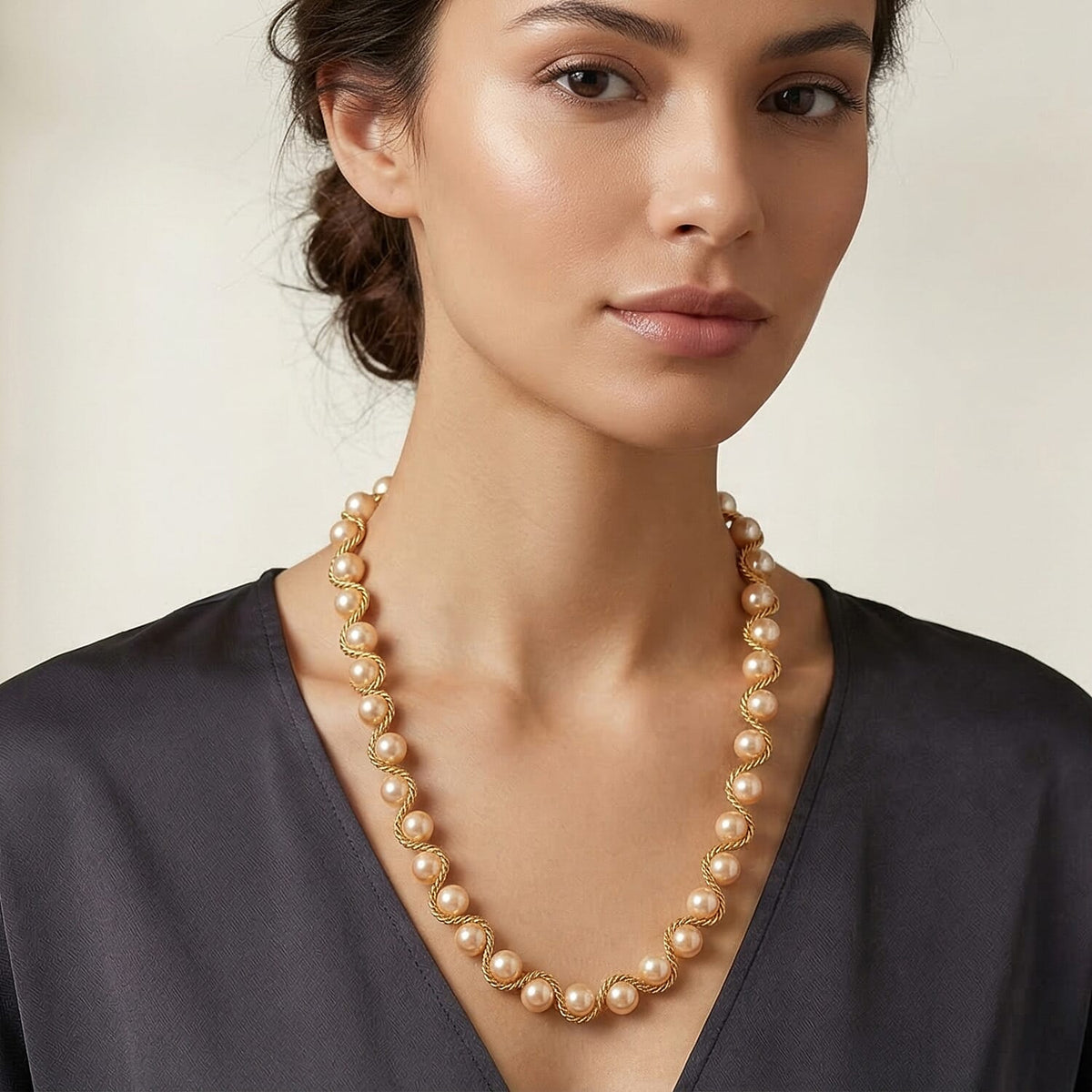 The Exotic Collection - Mother of Pearl Rope Necklace With Lobster Claw Clasp (Size - 19.5+2 EXT) - Golden V32514703 2
