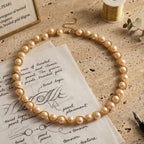 The Exotic Collection - Mother of Pearl Rope Necklace With Lobster Claw Clasp (Size - 19.5-2 EXT) - Golden