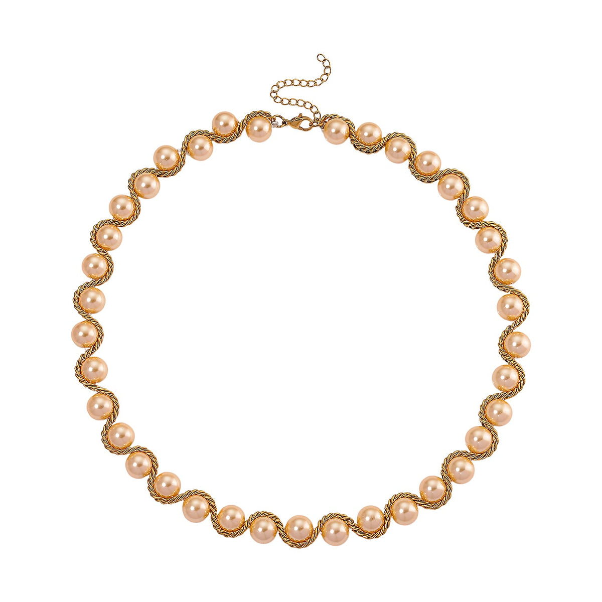 The Exotic Collection - Mother of Pearl Rope Necklace With Lobster Claw Clasp (Size - 19.5+2 EXT) - Golden V32514703 4
