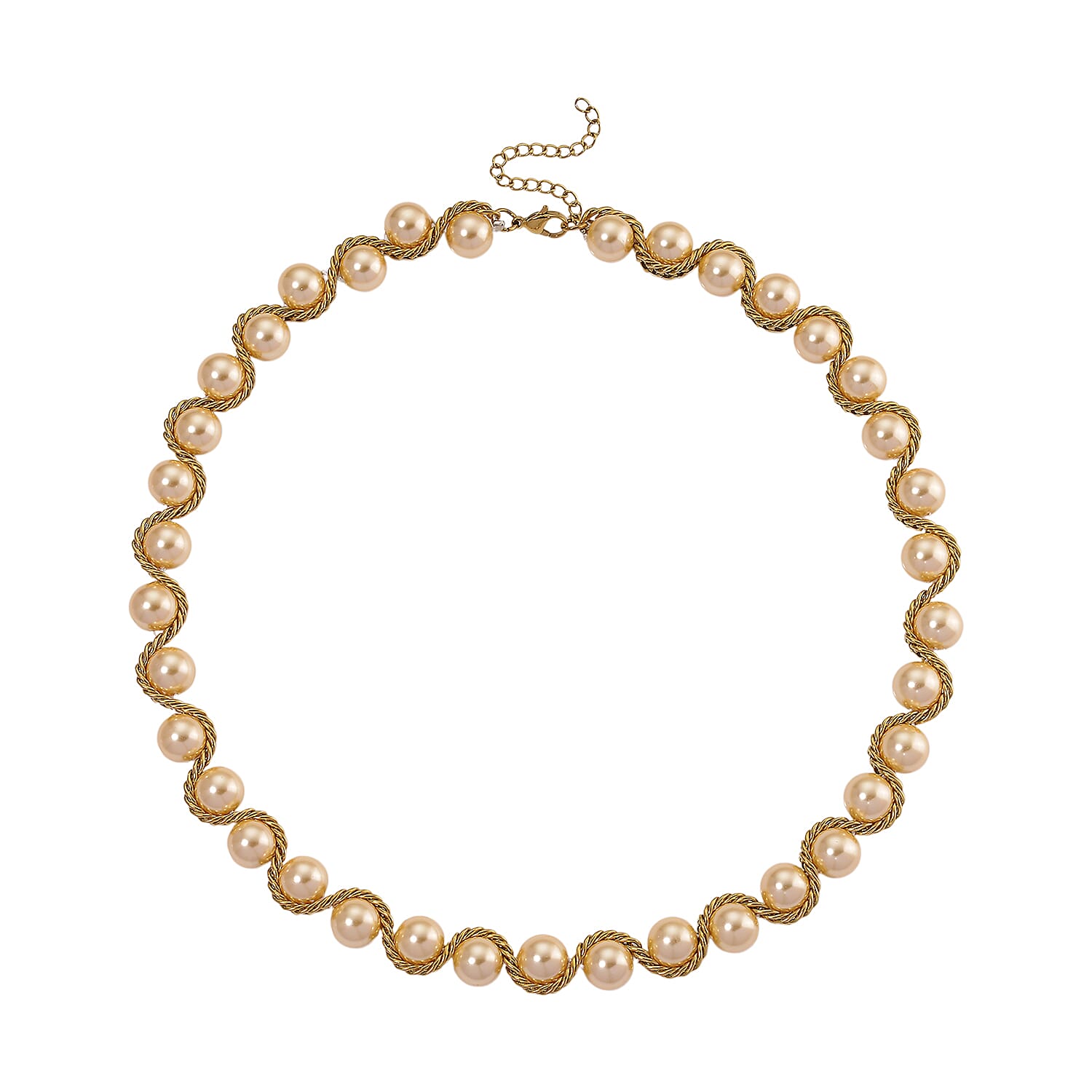 The Exotic Collection - Mother of Pearl Rope Necklace With Lobster Claw Clasp (Size - 19.5+2 EXT) - Golden V32514703 4