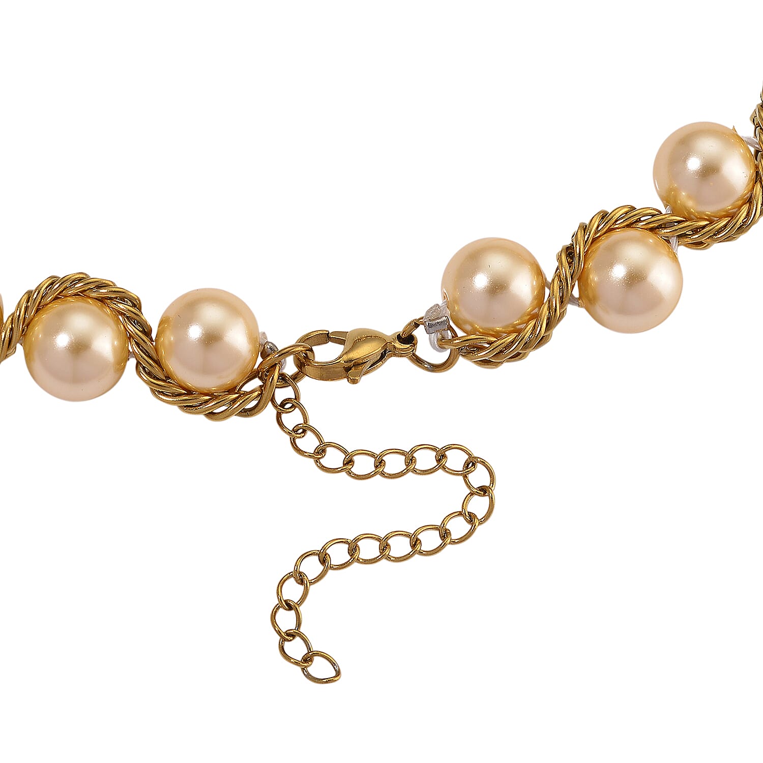 The Exotic Collection - Mother of Pearl Rope Necklace With Lobster Claw Clasp (Size - 19.5+2 EXT) - Golden V32514703 6