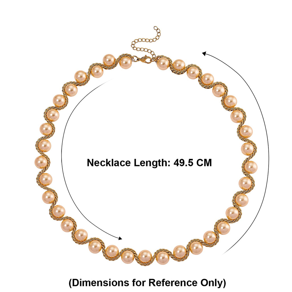 The Exotic Collection - Mother of Pearl Rope Necklace With Lobster Claw Clasp (Size - 19.5-2 EXT) - Golden
