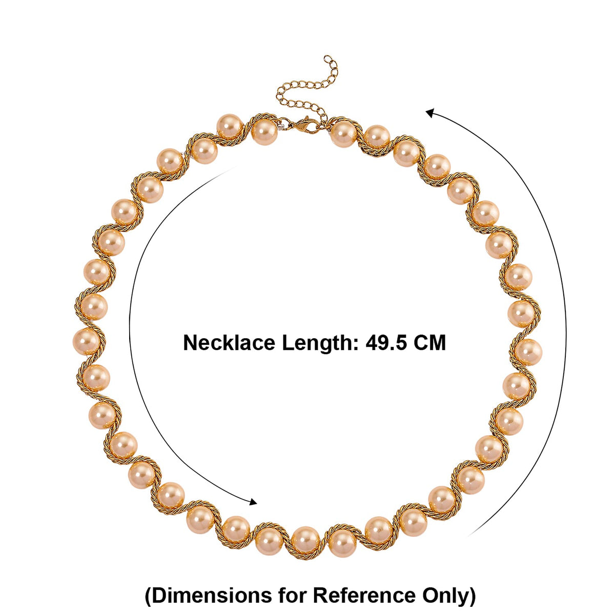 The Exotic Collection - Mother of Pearl Rope Necklace With Lobster Claw Clasp (Size - 19.5+2 EXT) - Golden V32514703 7