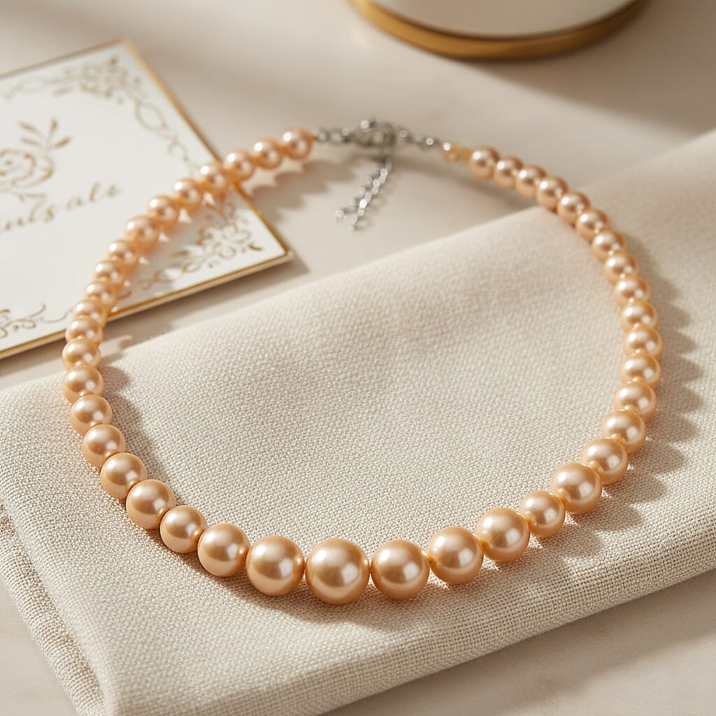 Golden Shell Pearl Necklace (Size 20 + 2 Ext) with Lobster Clasp 290.00 Ct. 8193841 3