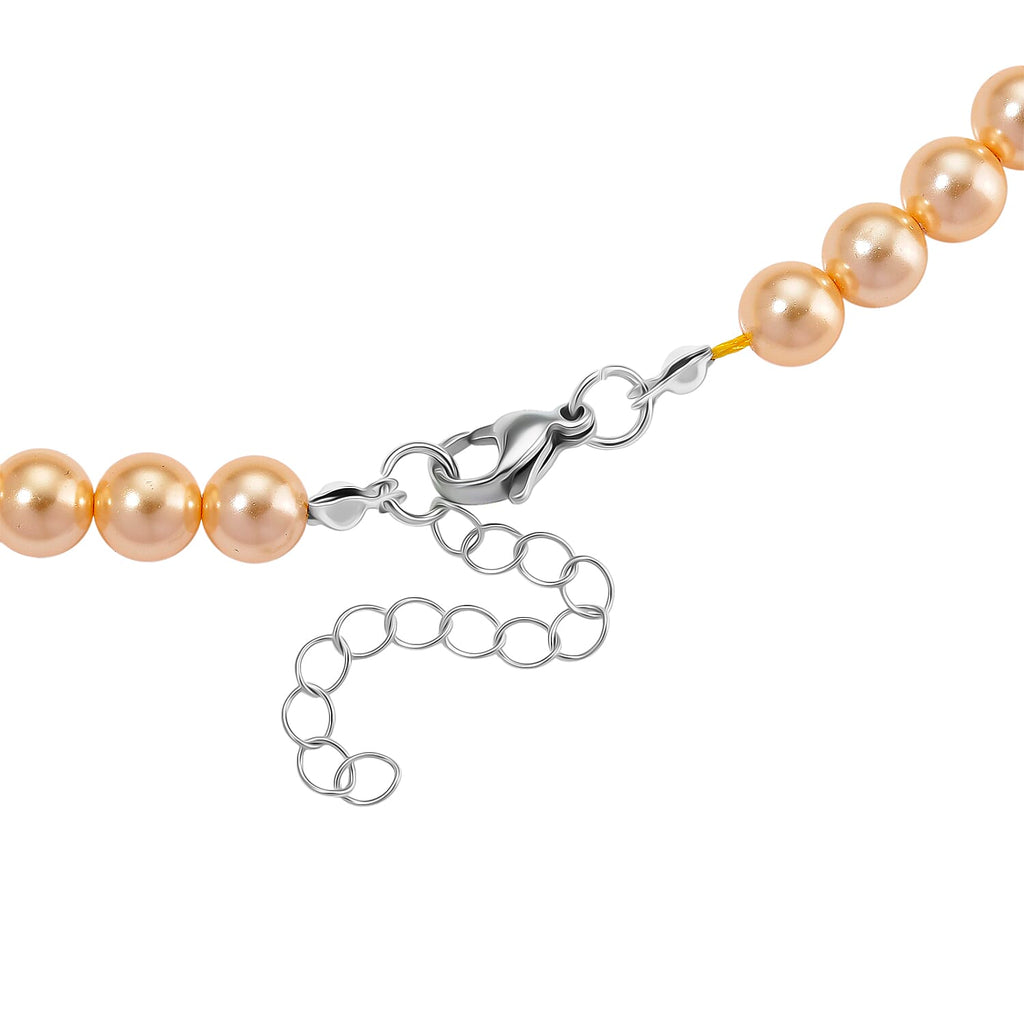 Golden Shell Pearl Necklace (Size 20 - 2 Ext) with Lobster Clasp 290.00 Ct.