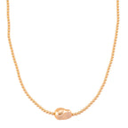 Golden Shell Pearl Necklace (Size - 18-2 Ext) in Silver Tone