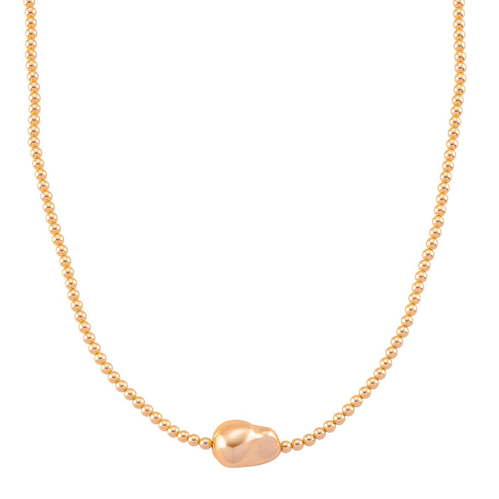 Golden Shell Pearl Necklace (Size - 18+2 Ext) in Silver Tone 8433725 1