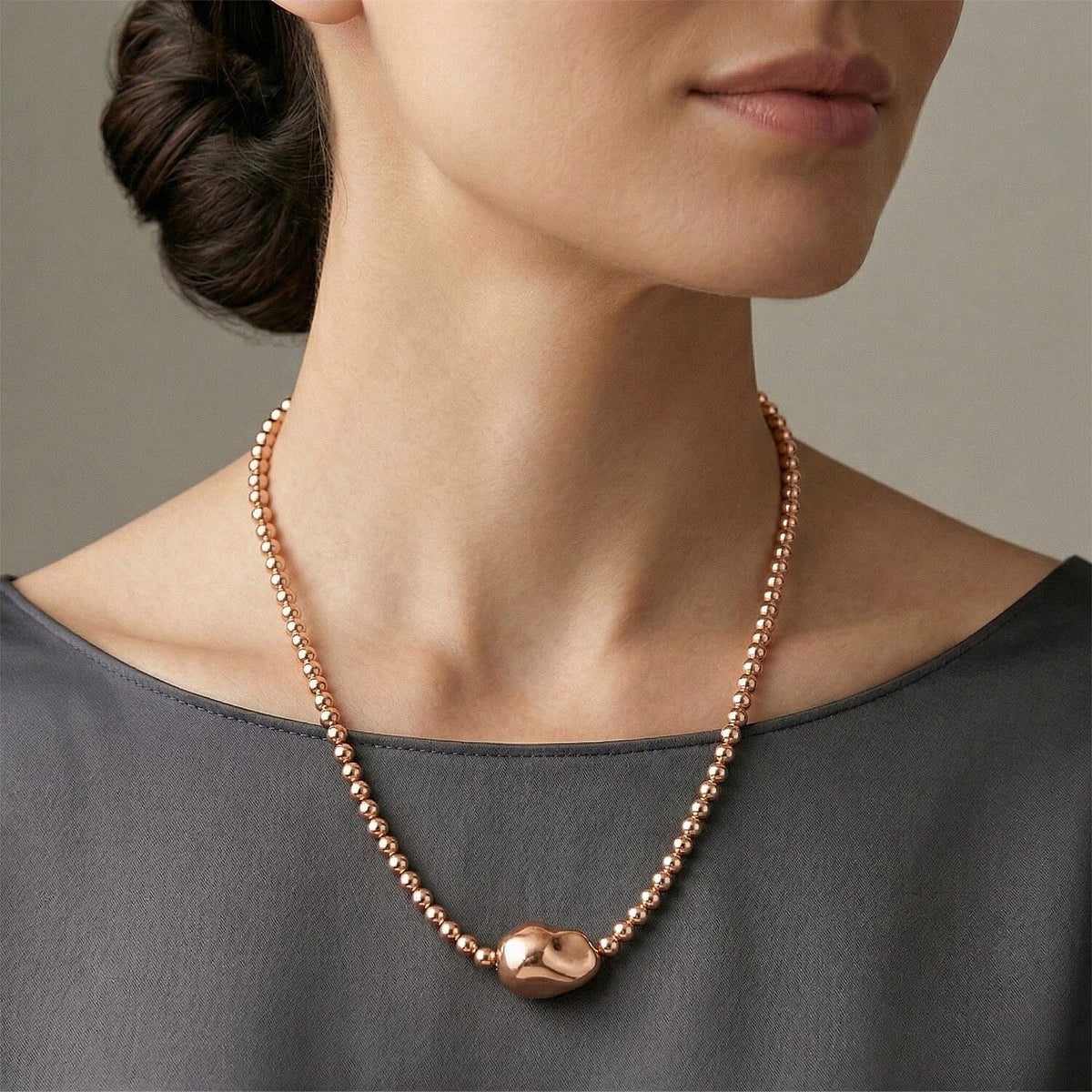 Golden Shell Pearl Necklace (Size - 18+2 Ext) in Silver Tone V32513661 2