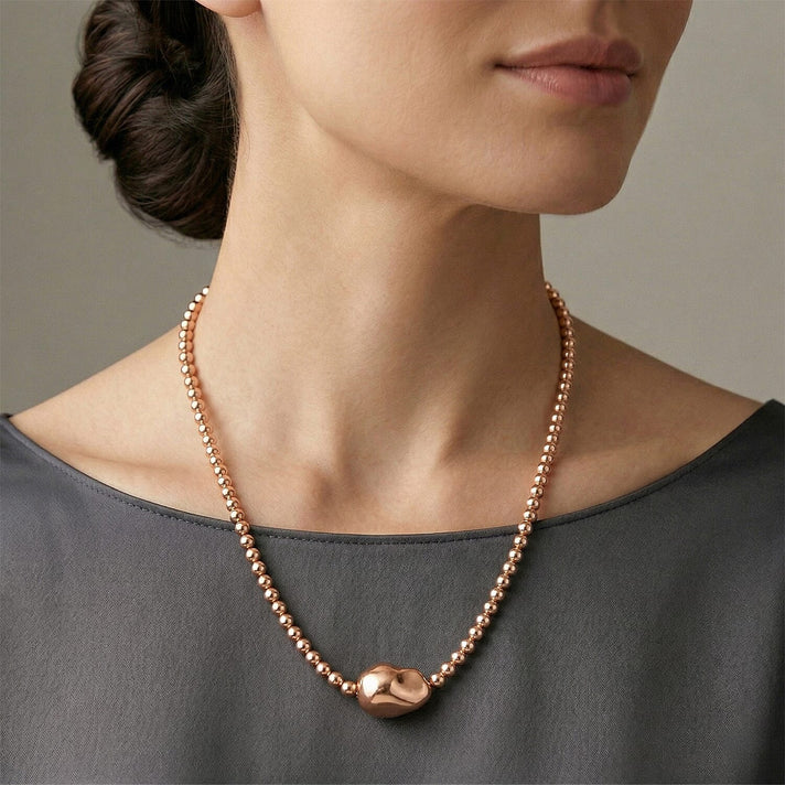 Golden Shell Pearl Necklace (Size - 18+2 Ext) in Silver Tone 8433725 2