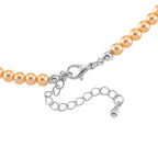 Golden Shell Pearl Necklace (Size - 18-2 Ext) in Silver Tone