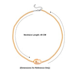Golden Shell Pearl Necklace (Size - 18-2 Ext) in Silver Tone