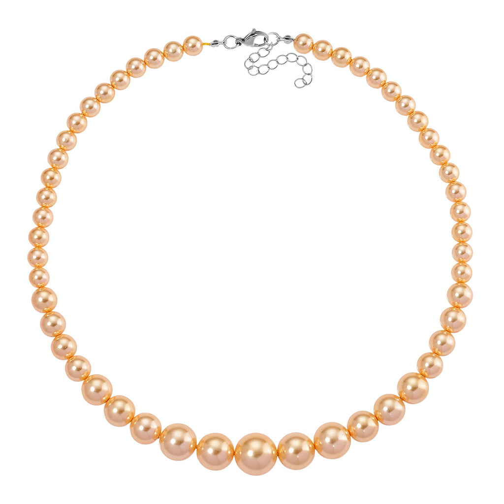 Golden Shell Pearl Necklace (Size 20 - 2 Ext) with Lobster Clasp 290.00 Ct.