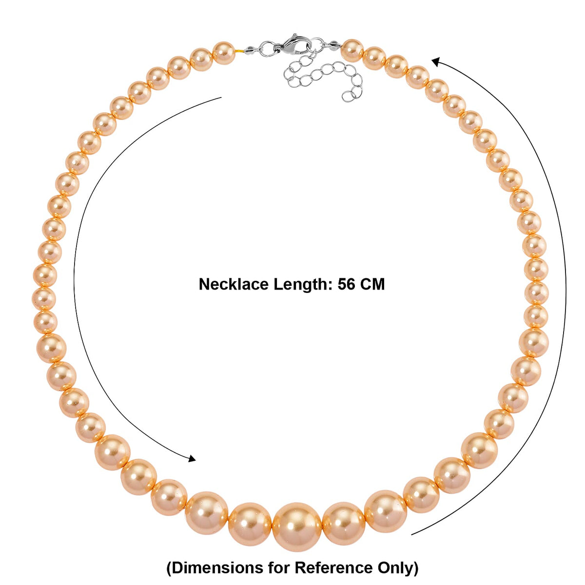 Golden Shell Pearl Necklace (Size 20 + 2 Ext) with Lobster Clasp 290.00 Ct. 8193841 14